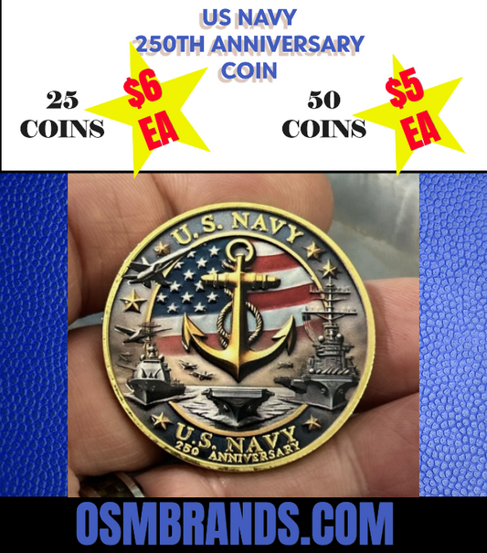 US NAVY-250th Anniversary Coins-Bulk Pack 25/50