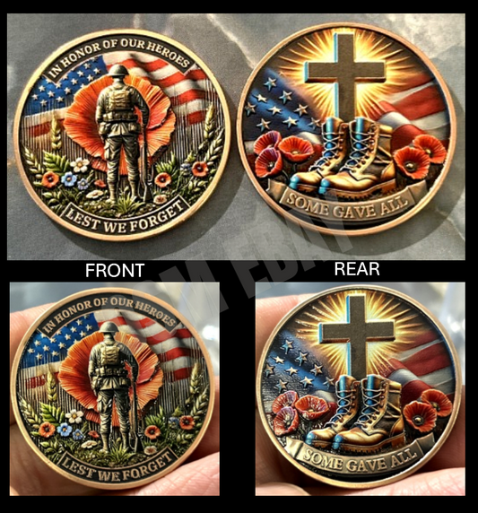 Veteran Coin-"Lest We Forget" Poppy Packs for Events and Fundraisers