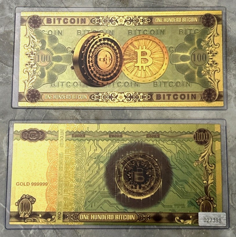 NEW on eBay-Bitcoin 100 24K Gold Banknote with Numbered Rigid Case