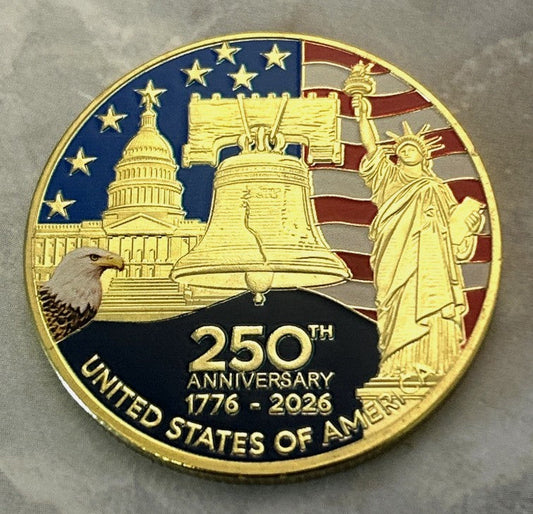 250TH ANNIVERSARY UNITED STATES OF AMERICA 1776-2026 Commemorative Coin Medal