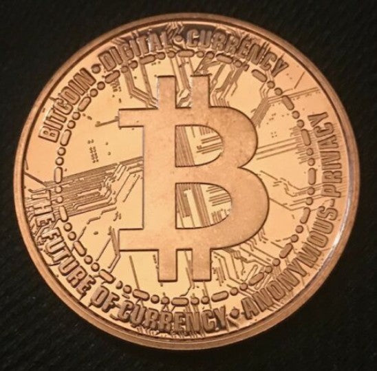 BITCOIN 1 oz. Copper Coin 40mm-Made in the USA 40mm Bundles of 10-100