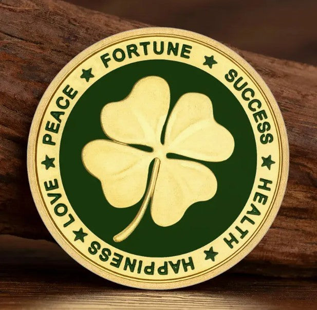 LUCKY Irish Shamrock Coins 777 Luck Elephant-Gold or Silver Finish Gift Tokens