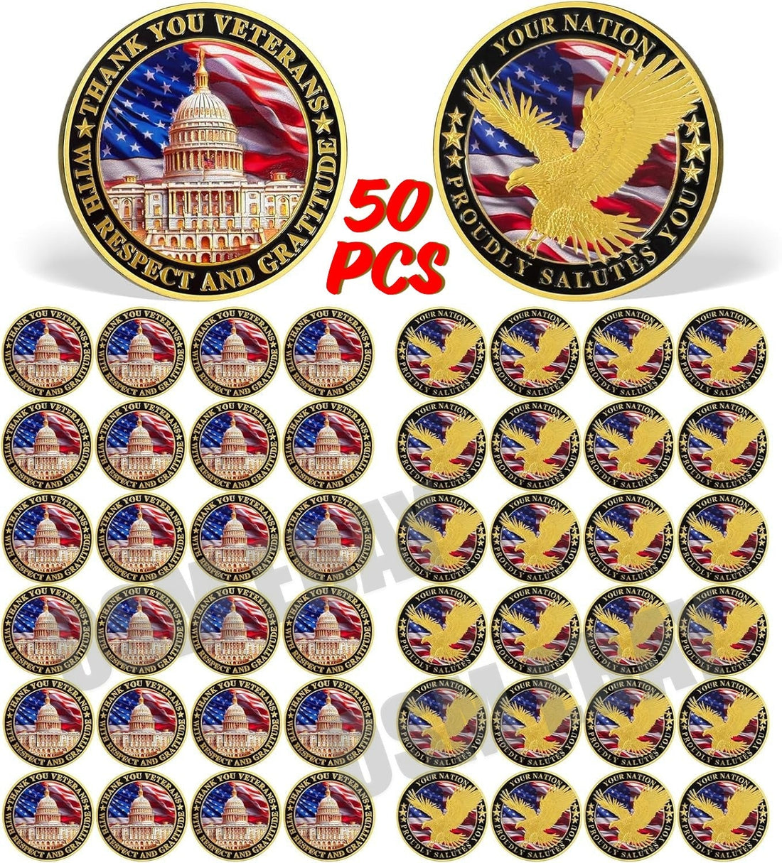 Easy Event Gifts for Veterans-NEW 3D White House American Bald Eagle Coins