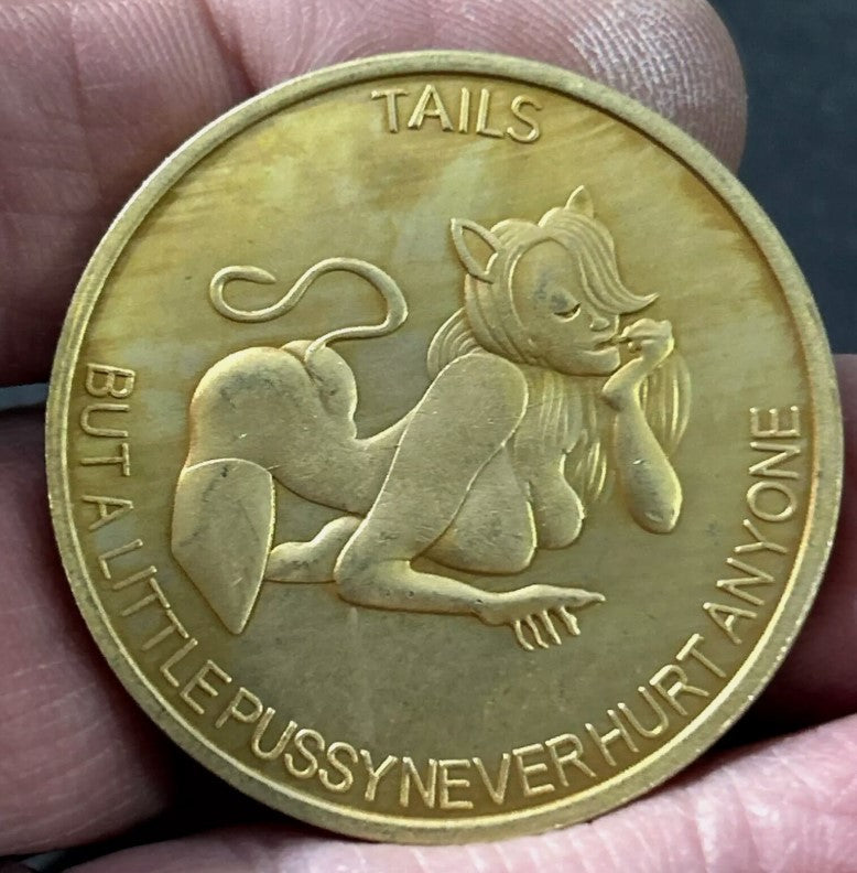 Really Cool Sexy Brothel Girl Pocket Flip Coin or Golf Ball Marker 1.5"