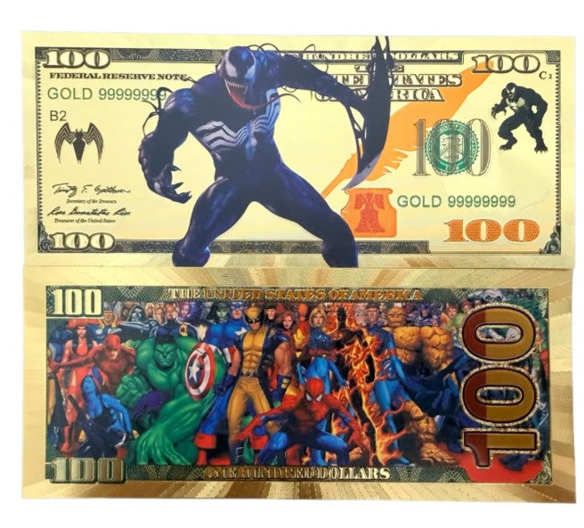 Marvel Venom Gold Foil Novelty Bills — 10-Pack