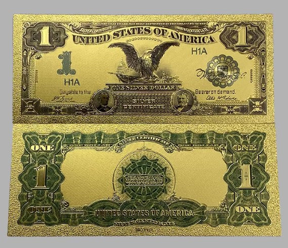 1899 $1 Silver Certificate Black Eagle 24K Gold Foil Replica — 10-Pack