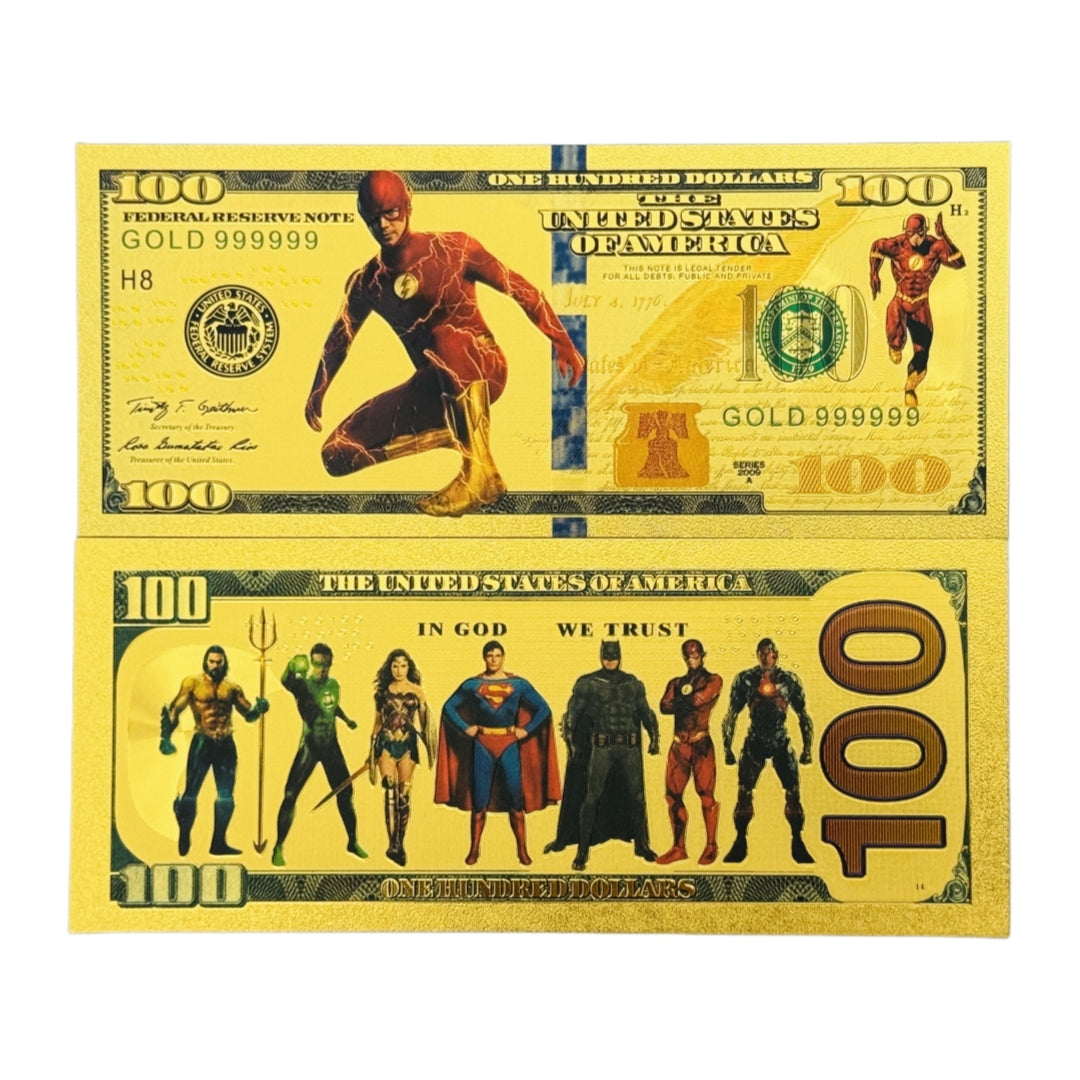 DC The Flash Justice League Gold Foil Novelty Bills — 10-Pack