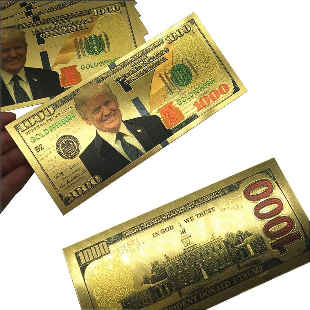 President Donald J. Trump $1000 Gold Foil Banknote – Collector's Edition | 50-100 Pc Lots