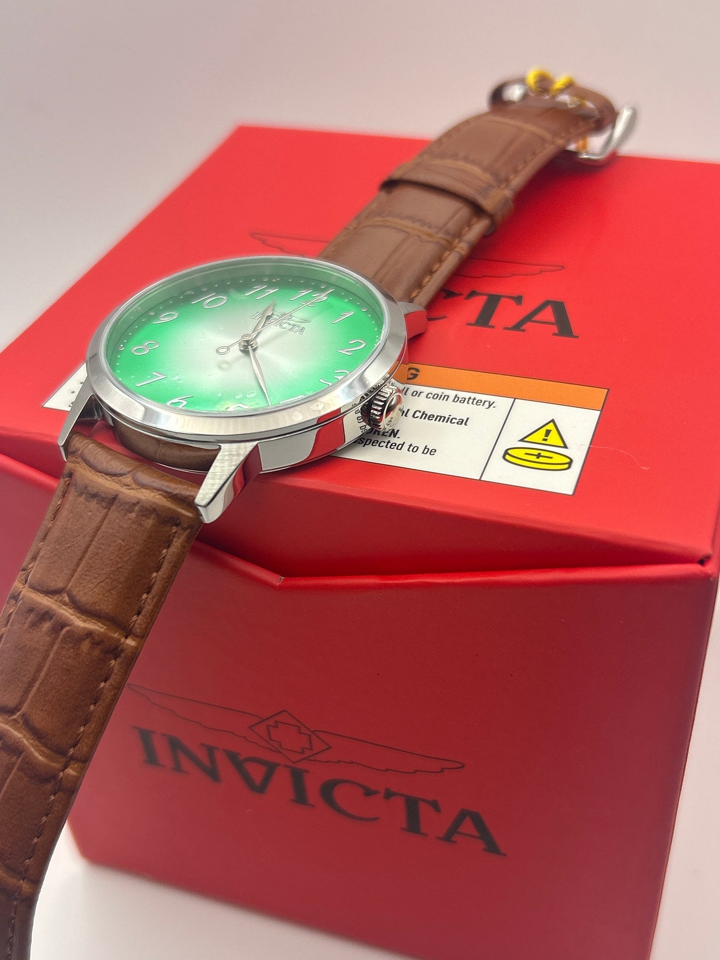 Invicta Men's Green Celestial Watch Leather Strap – Model 50457 / 233422