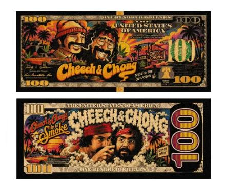 Cheech & Chong “Up in Smoke” Novelty Collectible Bill | 20 Pack