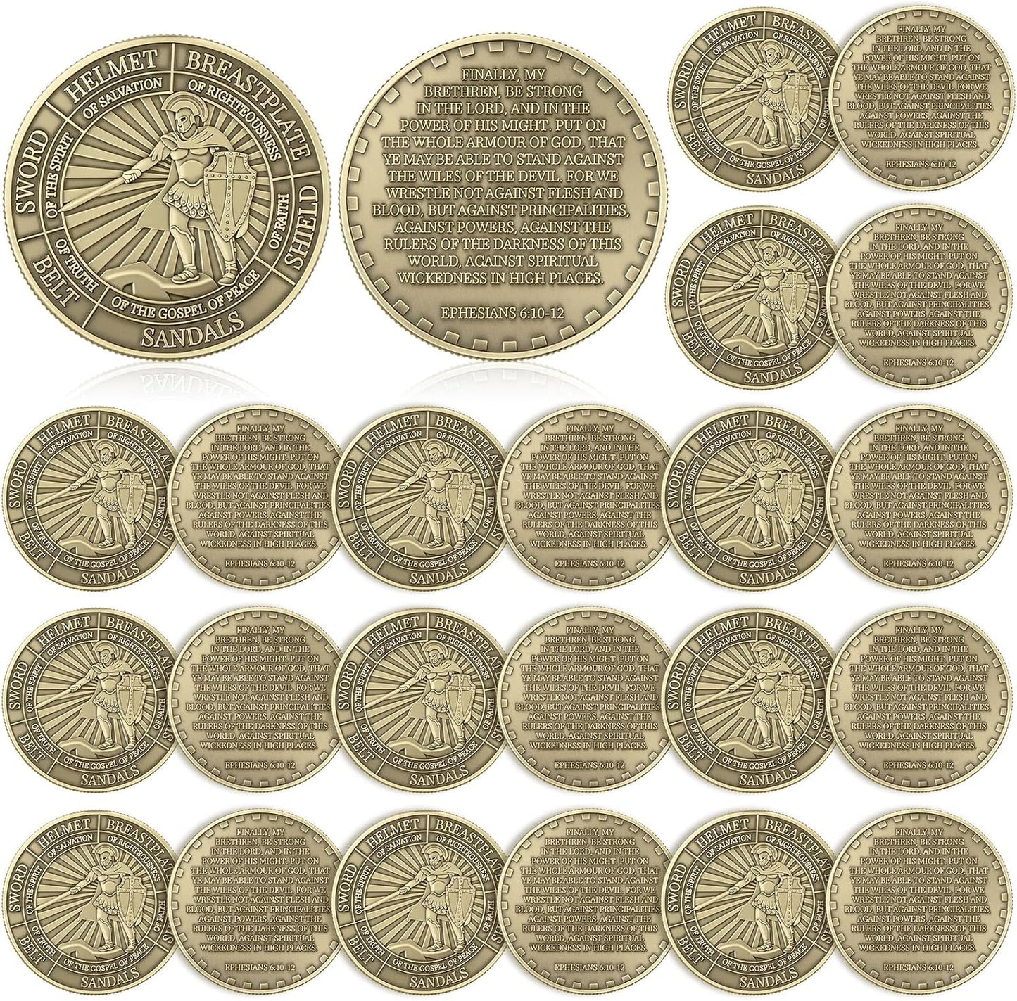 10/20/40 BULK PACK ARMOR OF GOD PRAYER COINS