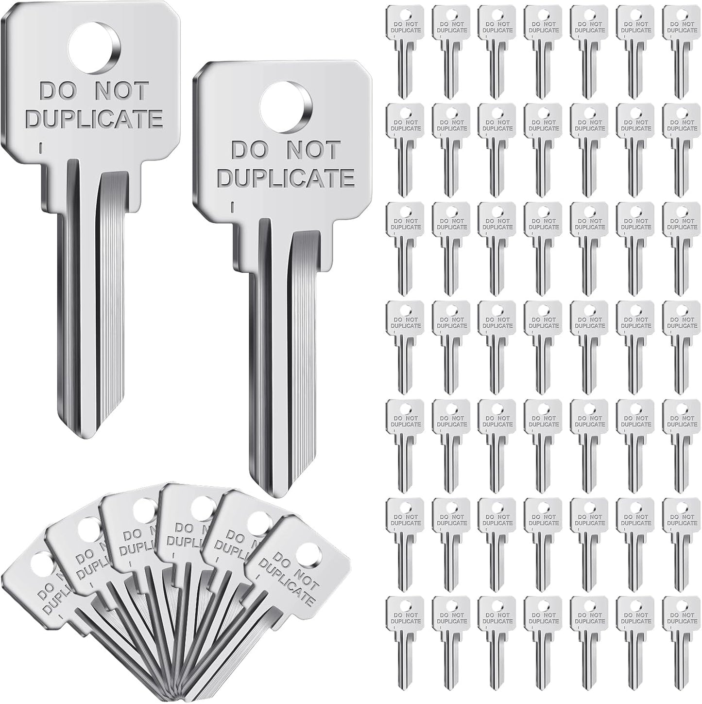 50 Pack KW1 Key Blanks – Do Not Duplicate (Brass or Nickel)
