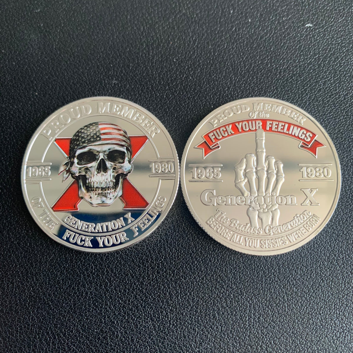 50-Pack Generation X 40 mm Novelty Challenge Coins – Silver Tone