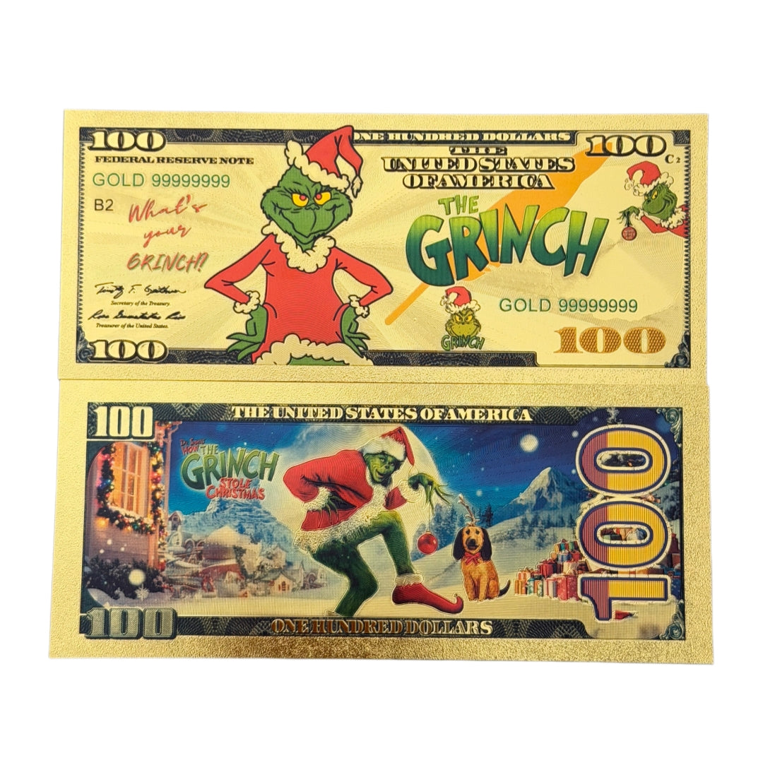 The Grinch 24k Gold Foil Novelty Collectible Bill | 20 Pack