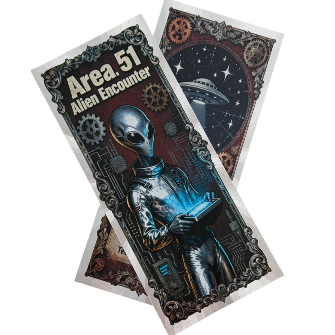 Area 51 Alien Encounter Silver Foil Novelty Collectible Banknote | 10 Pack