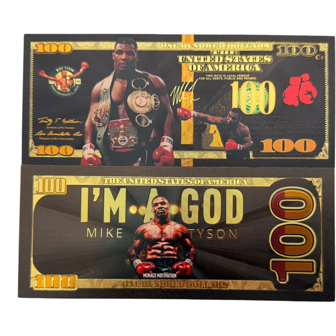 WHOLESALE ONLY-50 PCS Mike Tyson Black & Gold Banknotes