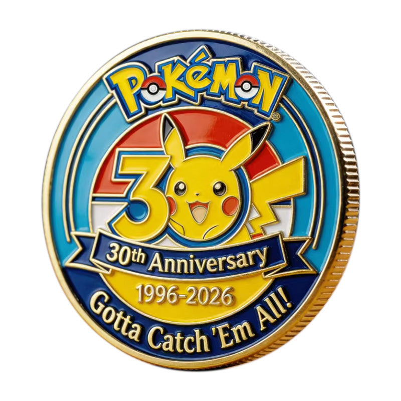 Pokemon 30th Anniversary Pikachu "Gotta Catch 'Em All!" Commemorative Coin (1996-2026) (JULY, 2026)