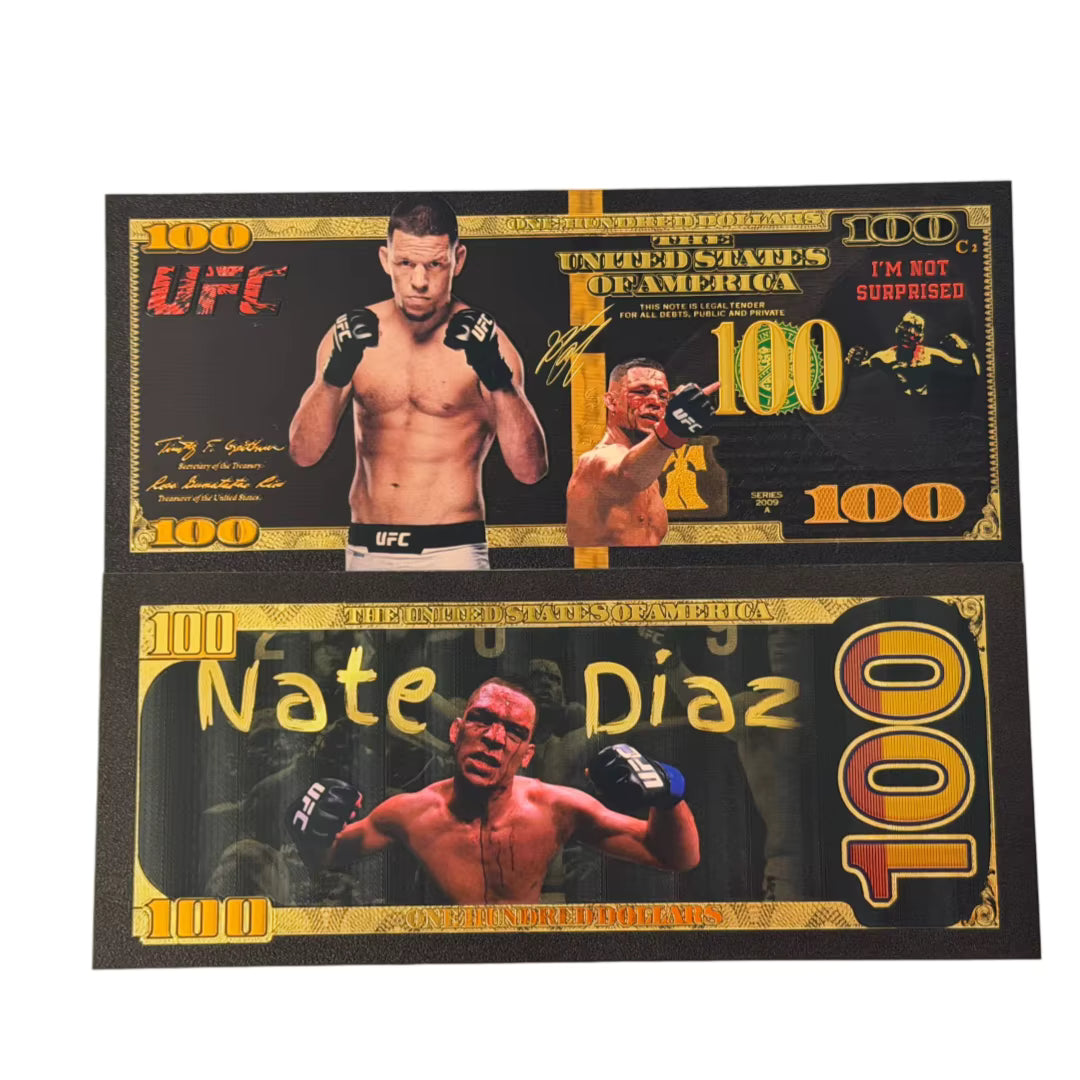 WHOLESALE ONLY-50 PCS Nate Diaz UFC Black & Gold Banknotes