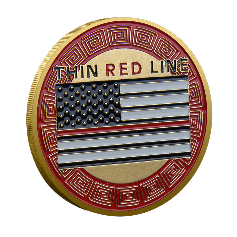 50 PCS Wholesale Lot - Thin Red Line Fire Rescue Challenge Coin Firefighter Maltese Cross - Gold or Silver Tone