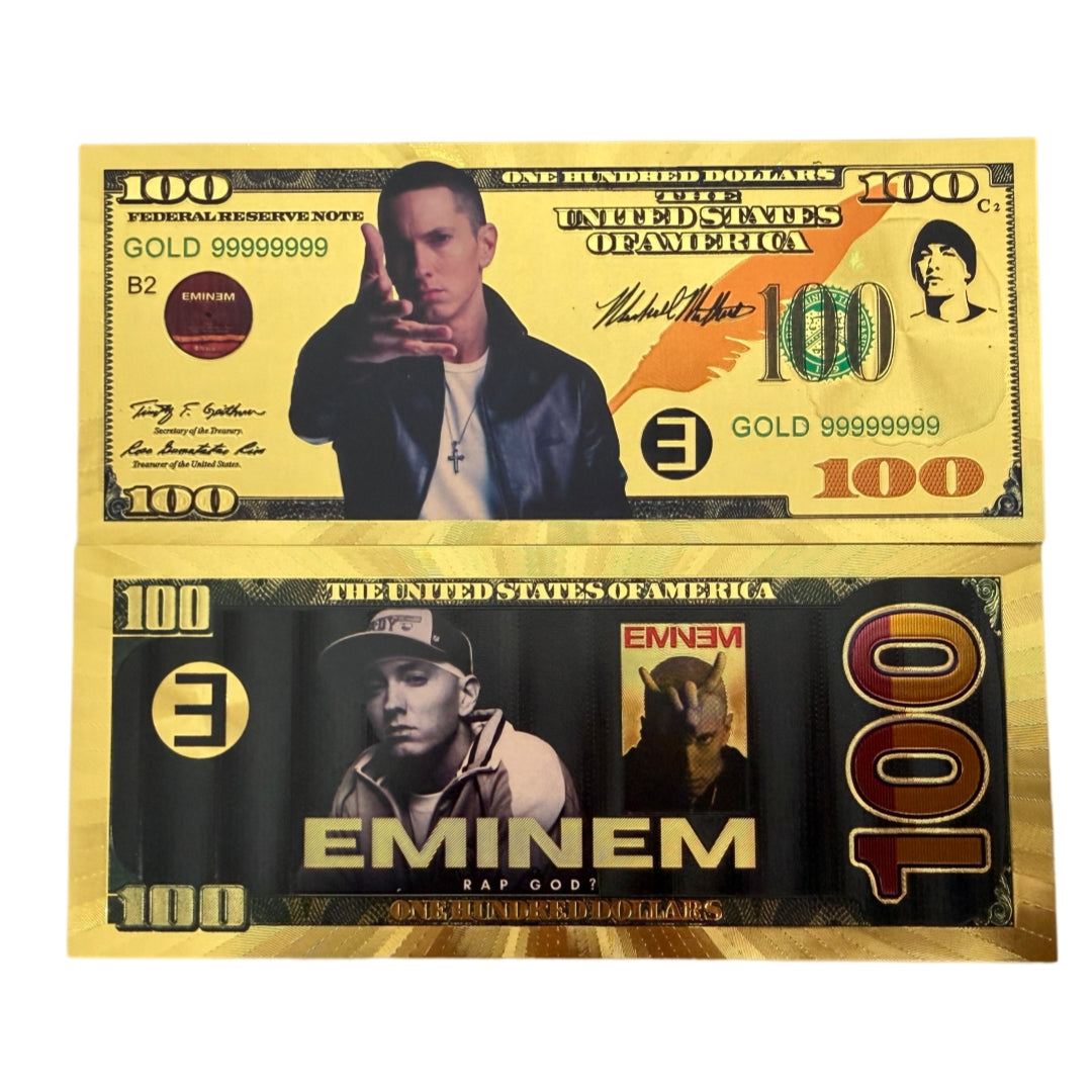 WHOLESALE ONLY 50 PCS Eminem Banknote in 24K Gold Plated