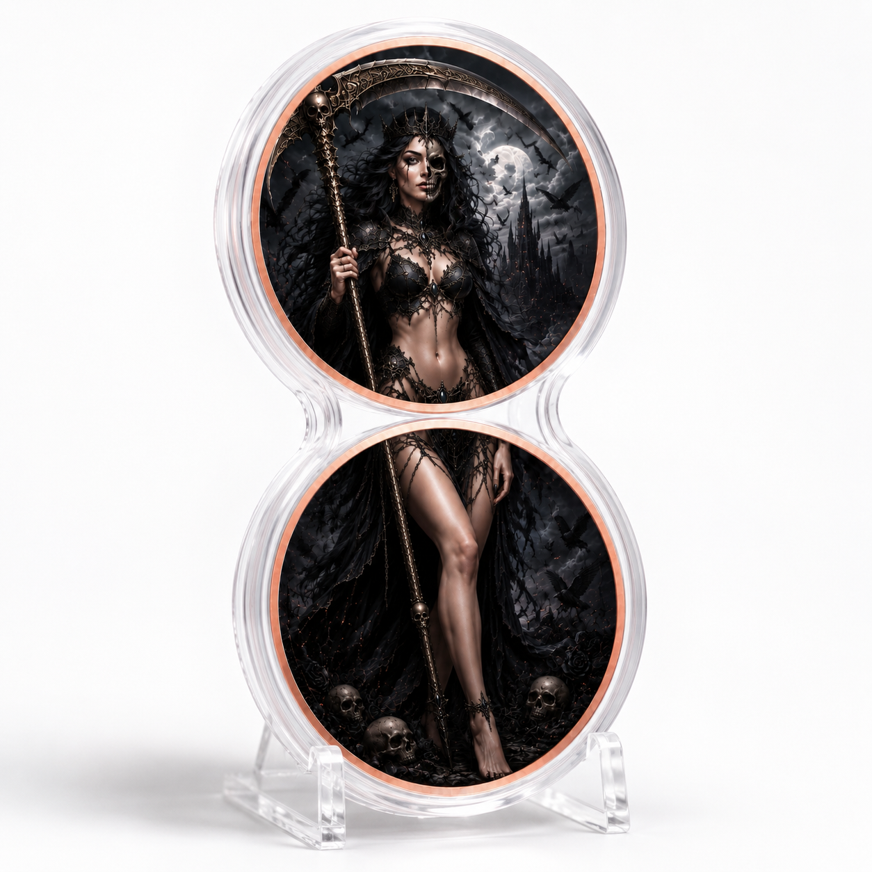 Dark Reaper Queen Dual 1 oz .999 Fine Copper Coin Set – Gothic Edition (10 Sets Minimum)