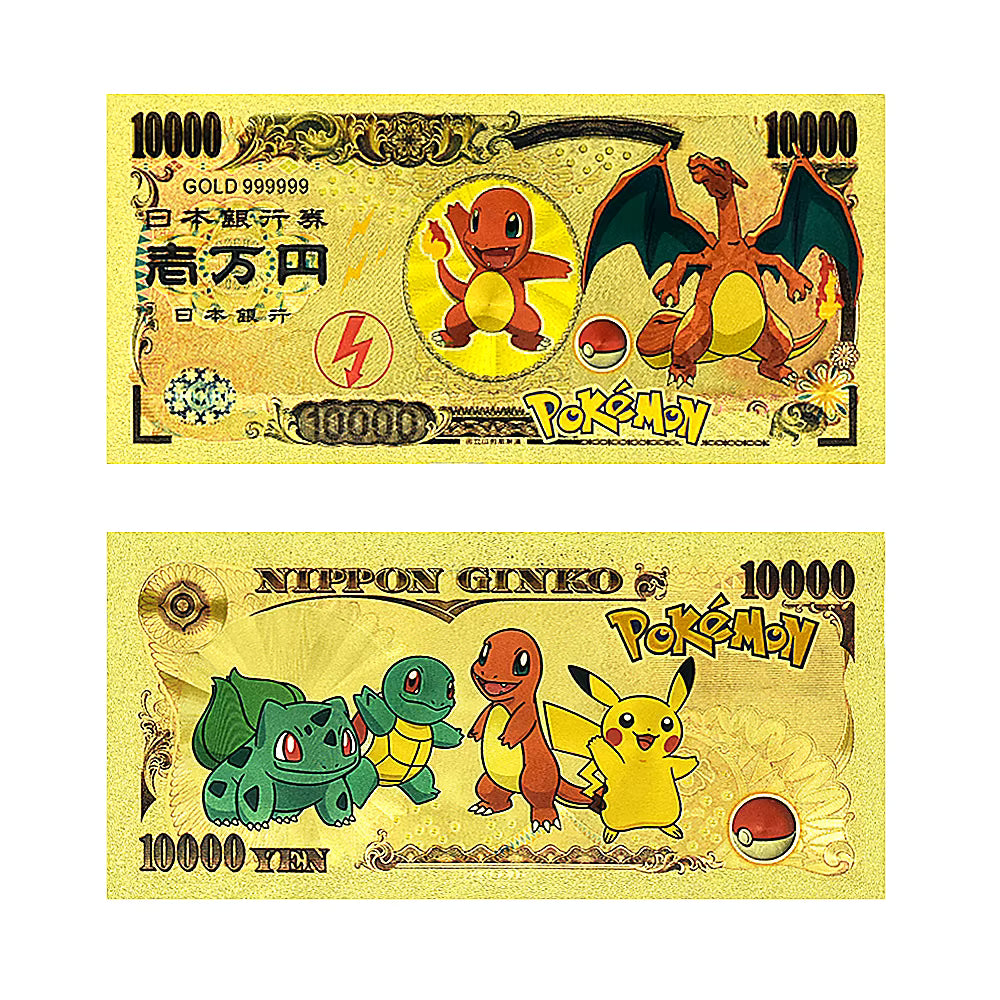 Pokémon 24K Gold Foil Banknotes – Pack of 10 (Choose Your Design)