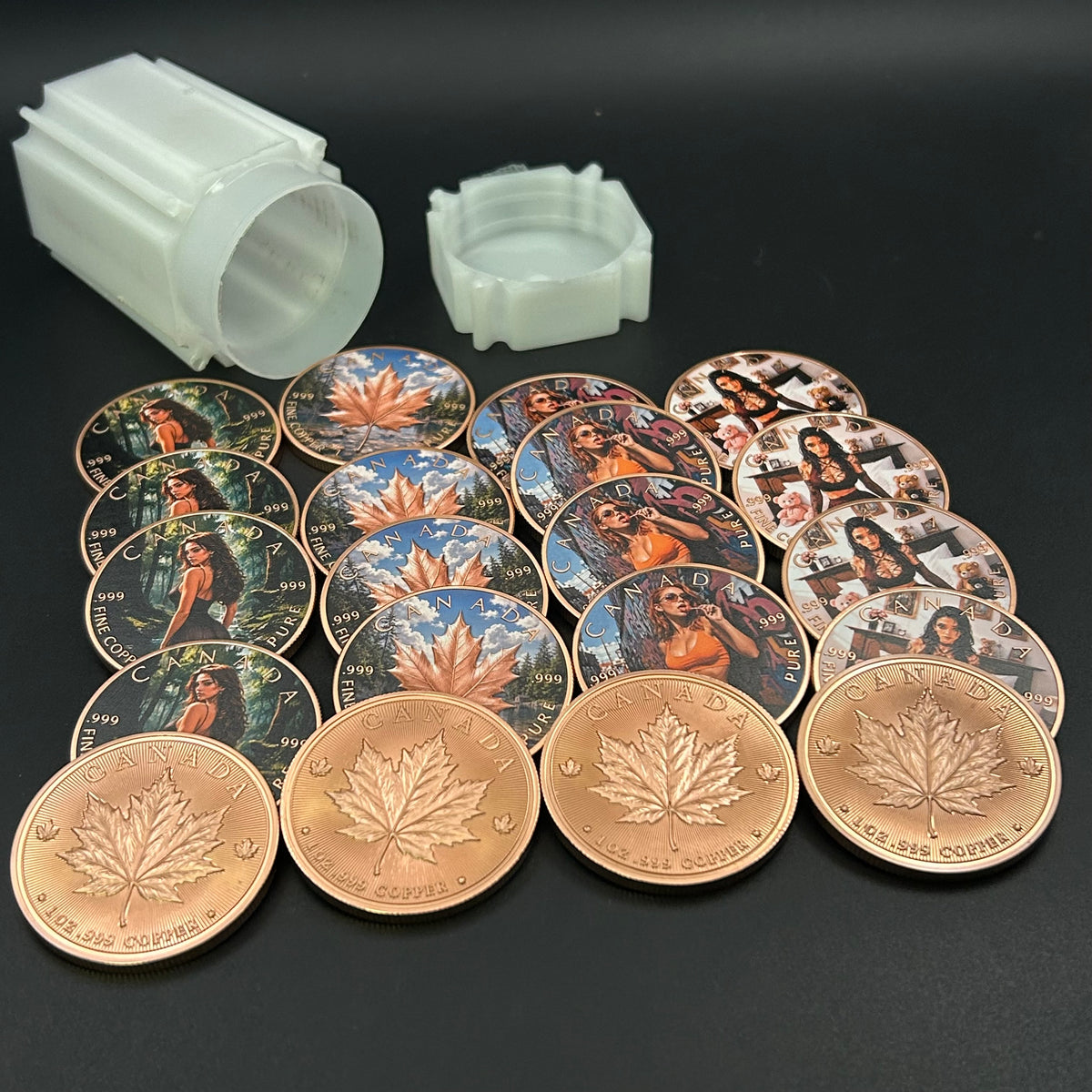 Stacker Pack Roll of 20 Canada Maple Leaf Brave Women Series .999 Copper 1oz. (20 Oz Total) LOT 5012