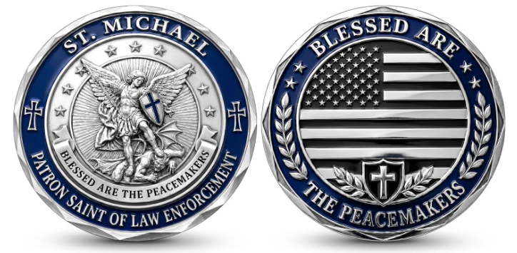 Saint Michael Patron Saint of Law Enforcement Challenge Coins, 45mm, 20-Piece Lot