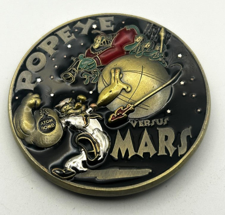 Popeye Versus Mars Challenge Coin – KFS Licensed – Antique Bronze