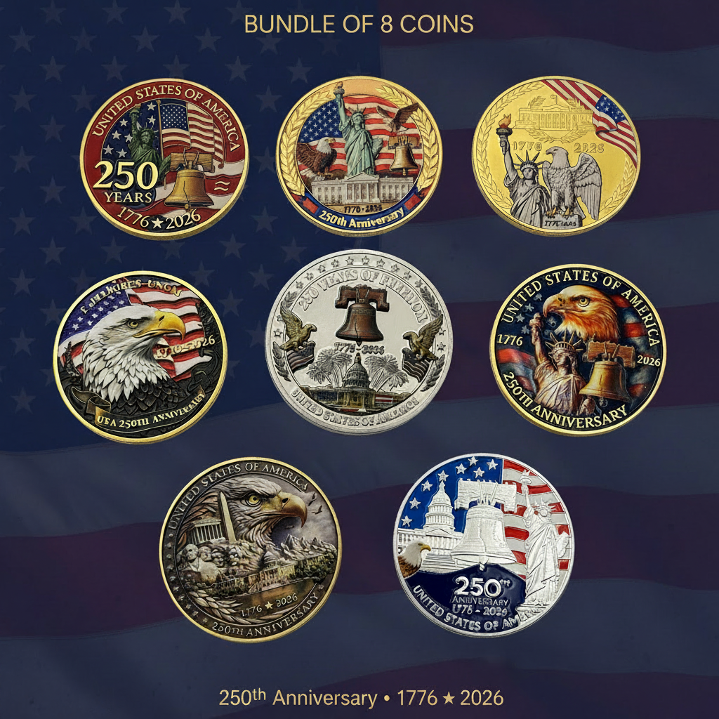 Bundle Lot (8) *USA Commemorative Challenge Coin Semiquincentennial💥250 Years!