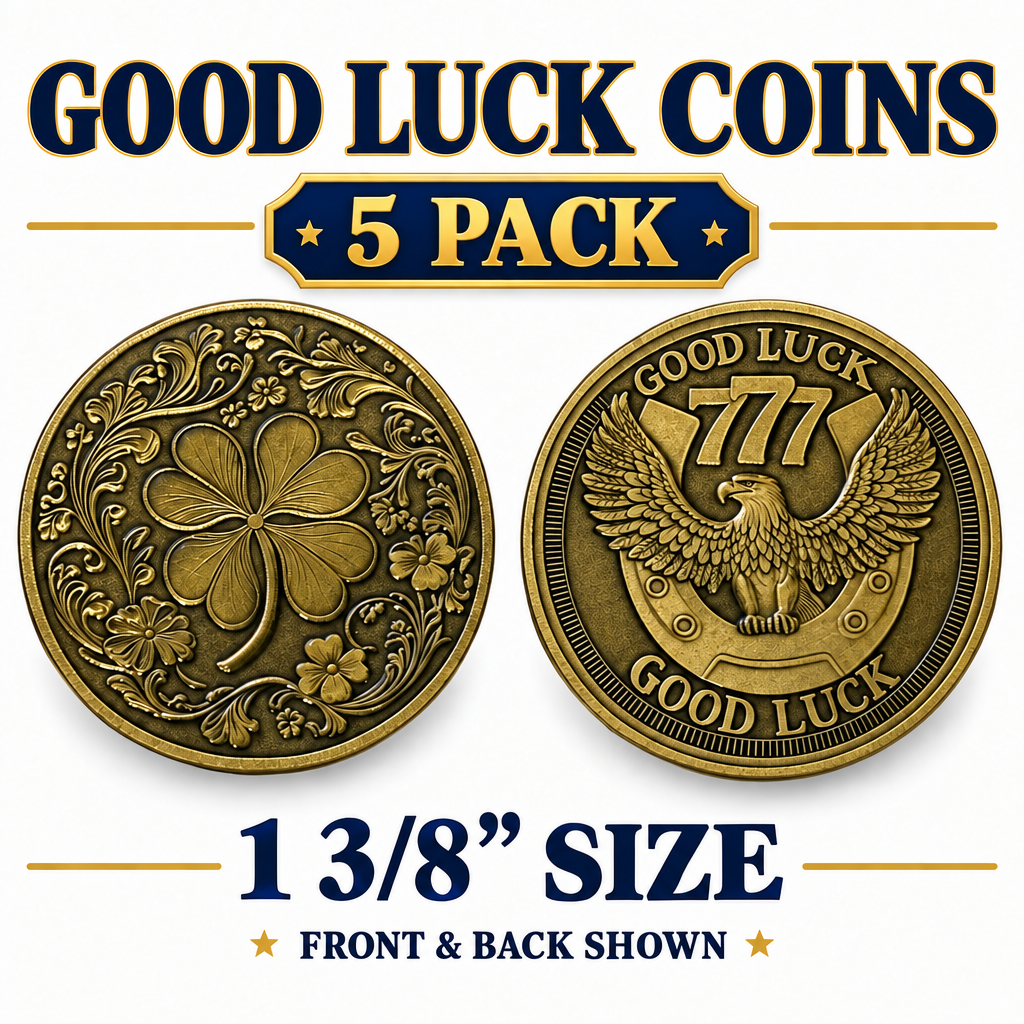 Good Luck Coins Mixed Lot – 10 Coins, 5 of Each Design – With Capsules
