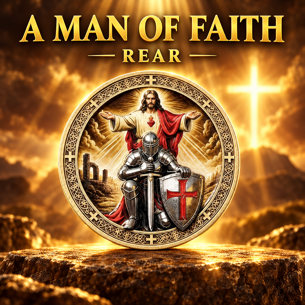 A Man of Faith, A Warrior of Christ Challenge Coins – 10 Pack