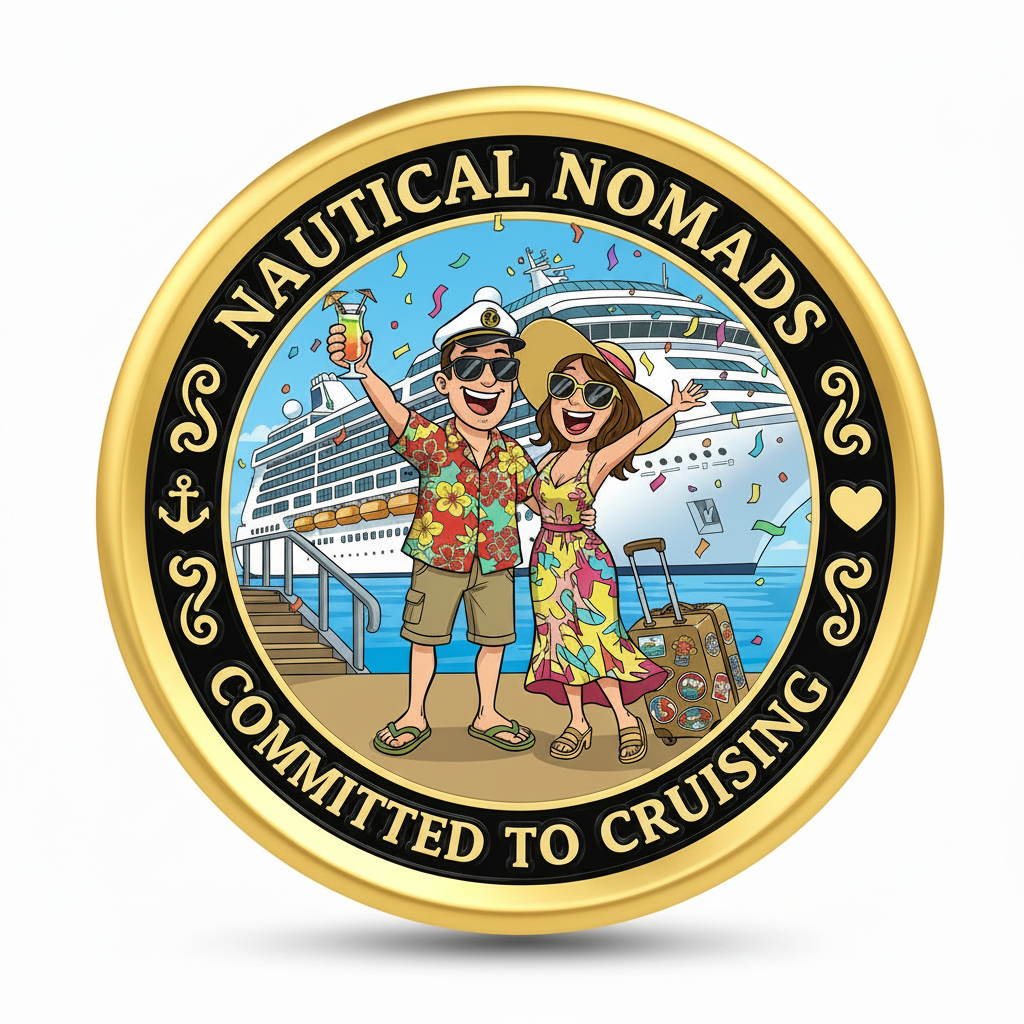 Nautical Nomads - Sea-Seasoned Veterans & Masters of Cruising Challenge Coin (40mm)