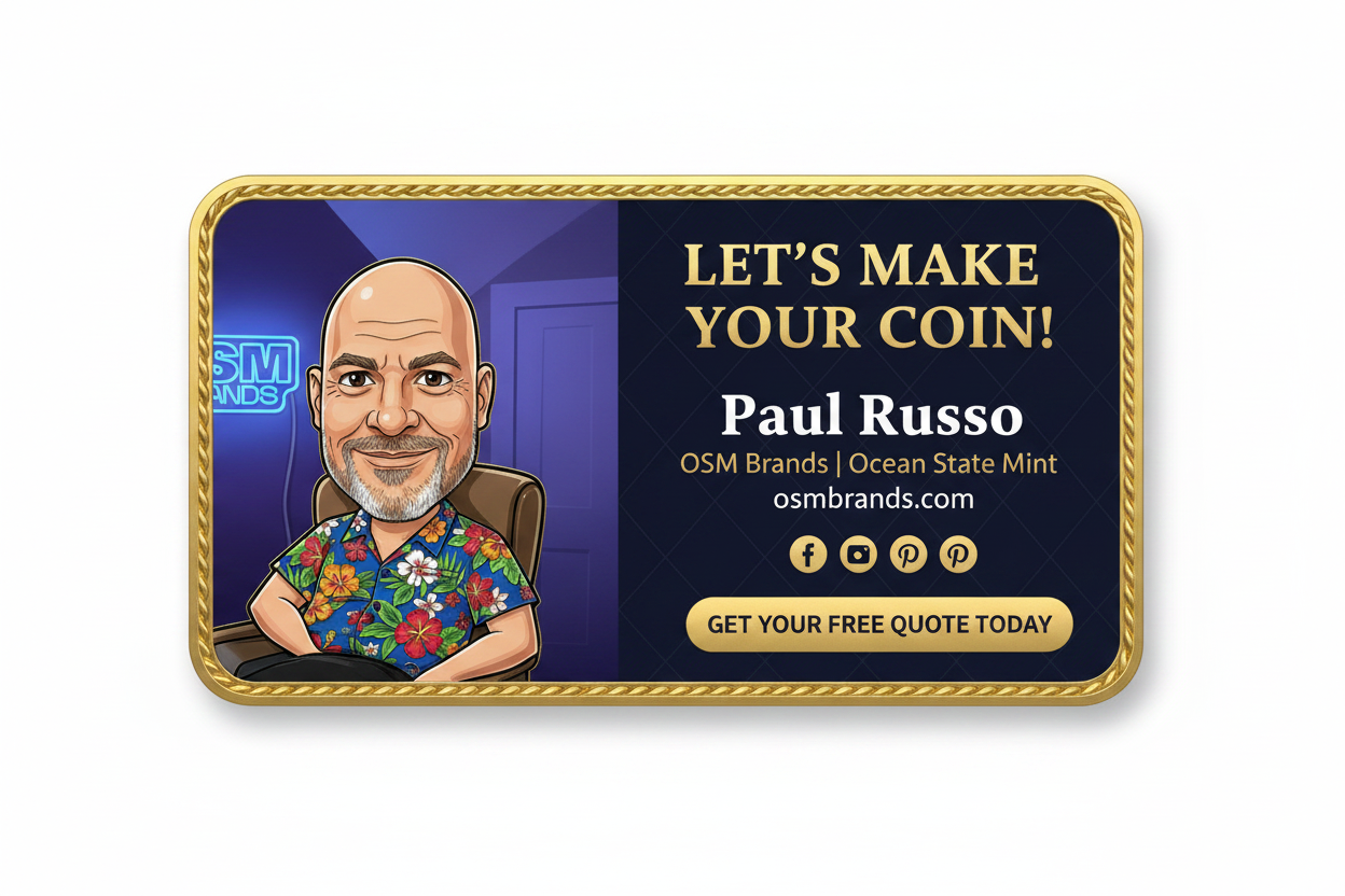 OSM Brands Custom Coins Contact Card
