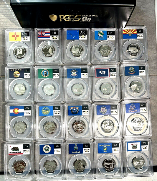 PCGS COIN LOT (20 COINS/Case)🟢PR69DCAM 2005-2008 S 25C State Quarters