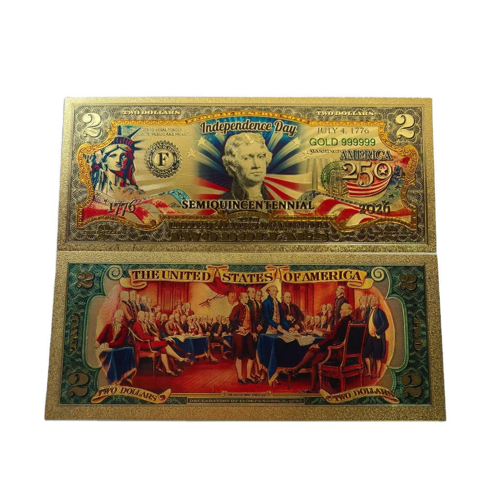 USA 250th Anniversary 24K Gold Foil Banknotes – Packs of 10 to 50 | 3 Styles | OSM Brands
