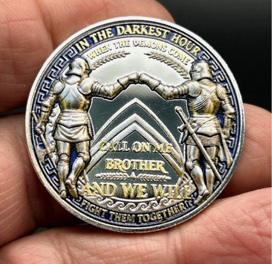 Jesus and Knights Templar Challenge Coin - Sacred Heart Obverse