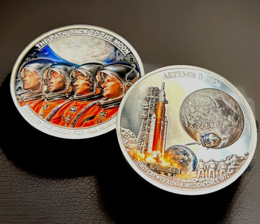 Artemis II 2026 Challenge Coin – The Path Back to the Moon • First Crewed Lunar Mission Since 1972