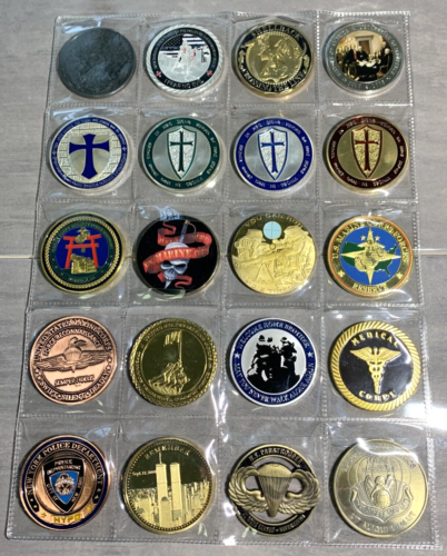 20 Challenge Coin Lot Mixed Military-Knights Templar GREAT Assortment! w Sleeve-eBay USA
