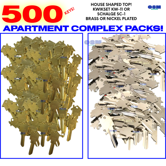 Apartment Complex Bulk House Key Lot of 500 – Kwikset or Schlage