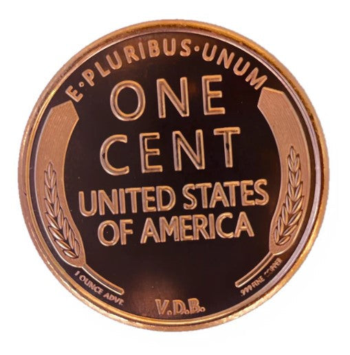 1909 S V.D.B. US Cent 1 Oz Copper Coins 40mm-Bundles of 10-100-Made in USA