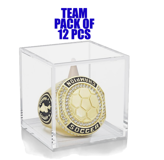 Soccer Team Sports Champion Rings with Cases 12+ Packs