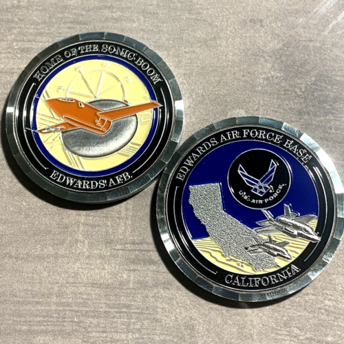 EDWARDS AIR FORCE BASE HOME OF THE SONIC BOOM 1.75" CHALLENGE COIN -Ocean State Mint eBay Store
