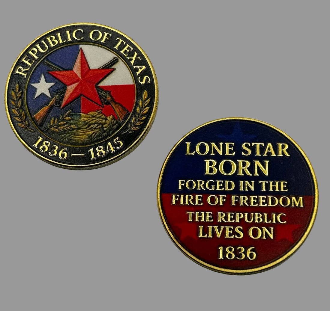 Republic of Texas Challenge Coin - Lone Star Born - 1836-1845