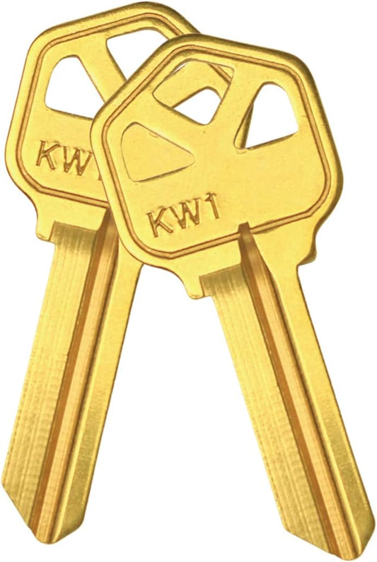 100 Kwikset Brass KW-1 Uncut Key Blanks For Landlords-Business-Property Managers