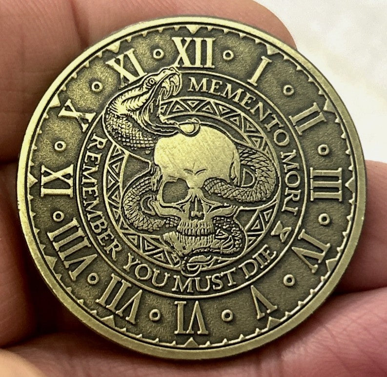 Memento Mori/Vivere Pocket Coin or Golf Ball Markers-Two Colors Available