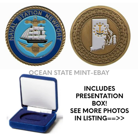 Naval Station NEWPORT CHALLENGE COIN 1.75" Rhode Island USA US NAS w BOX for sale on eBay