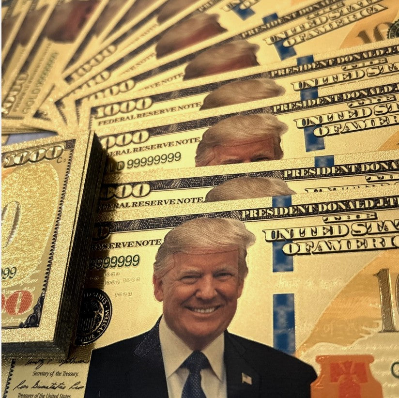 Wholesale-D.J.T. Trump 24K Gold Plated $1,000 Banknotes 60/120/200 or More