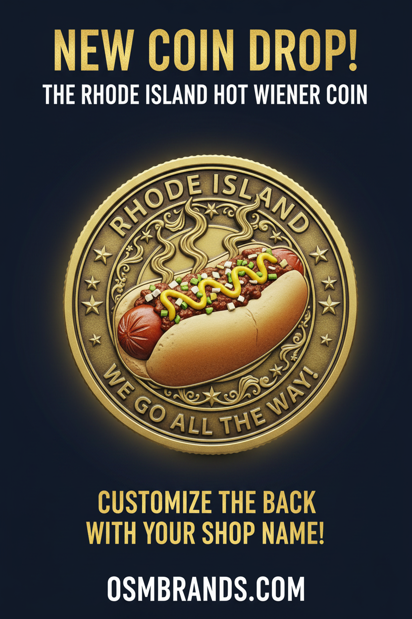 Custom Coins for Rhode Island — The Hot Wiener Capitol Has Its Own Coin!
