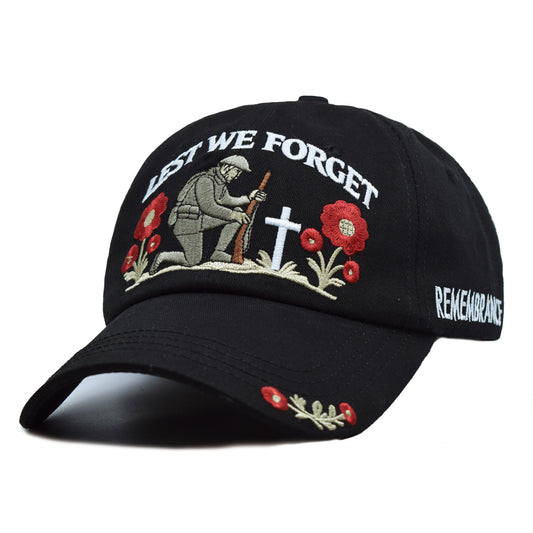 US Lest We Forget Embroidered Baseball Cap
